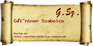 Güntner Szabolcs névjegykártya